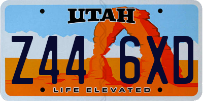 UT license plate Z446XD