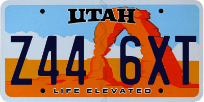 UT license plate Z446XT