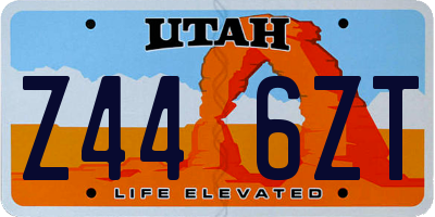 UT license plate Z446ZT