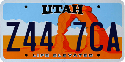 UT license plate Z447CA