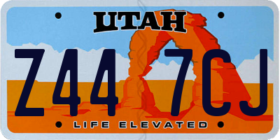 UT license plate Z447CJ