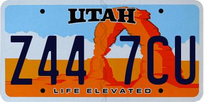 UT license plate Z447CU