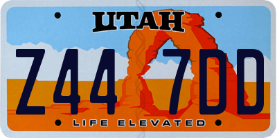 UT license plate Z447DD