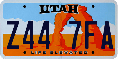 UT license plate Z447FA