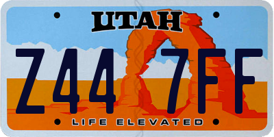 UT license plate Z447FF