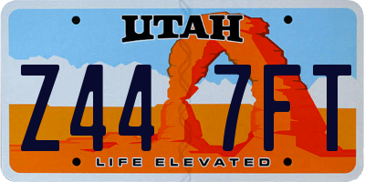 UT license plate Z447FT