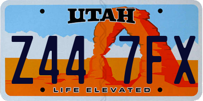 UT license plate Z447FX
