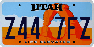 UT license plate Z447FZ