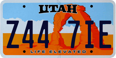 UT license plate Z447IE