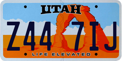 UT license plate Z447IJ