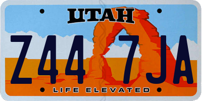 UT license plate Z447JA
