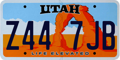 UT license plate Z447JB