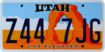 UT license plate Z447JG