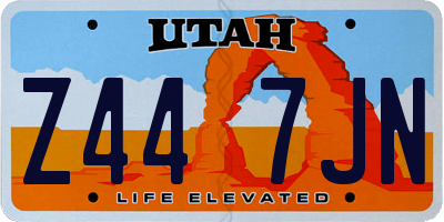 UT license plate Z447JN