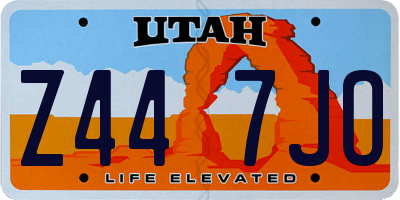 UT license plate Z447JO