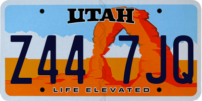 UT license plate Z447JQ