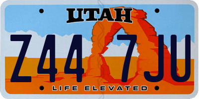 UT license plate Z447JU