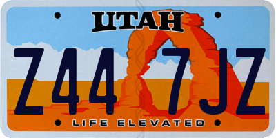 UT license plate Z447JZ