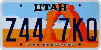 UT license plate Z447KQ