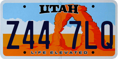 UT license plate Z447LQ