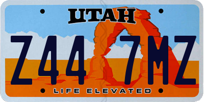 UT license plate Z447MZ