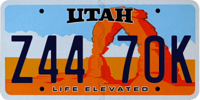 UT license plate Z447OK