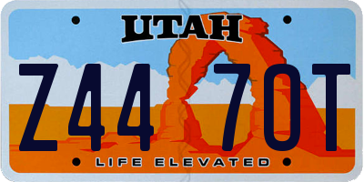 UT license plate Z447OT