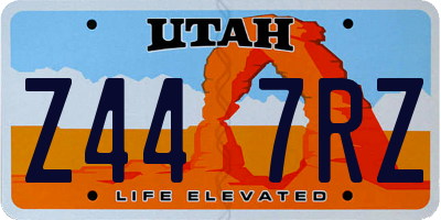 UT license plate Z447RZ