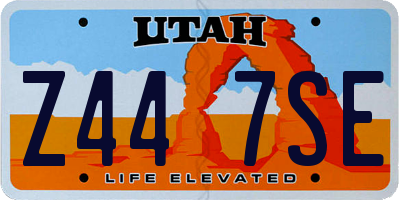 UT license plate Z447SE