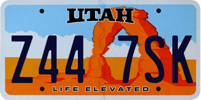 UT license plate Z447SK