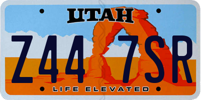 UT license plate Z447SR