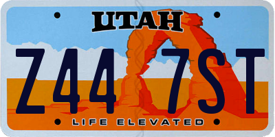 UT license plate Z447ST
