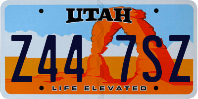 UT license plate Z447SZ