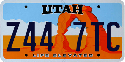 UT license plate Z447TC