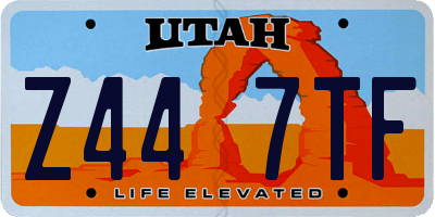 UT license plate Z447TF