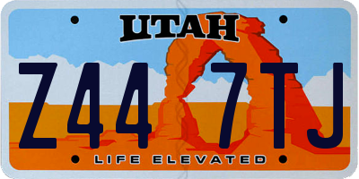UT license plate Z447TJ