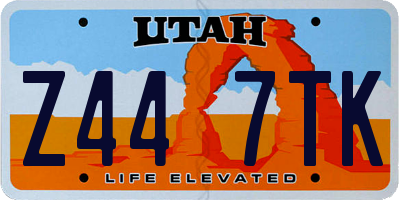 UT license plate Z447TK