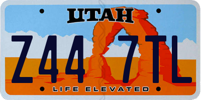 UT license plate Z447TL