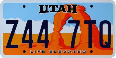 UT license plate Z447TQ