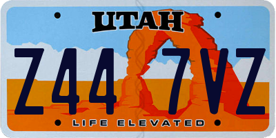 UT license plate Z447VZ