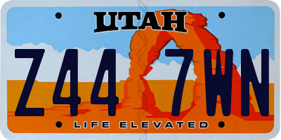 UT license plate Z447WN