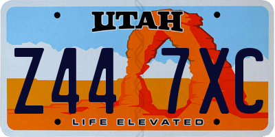 UT license plate Z447XC