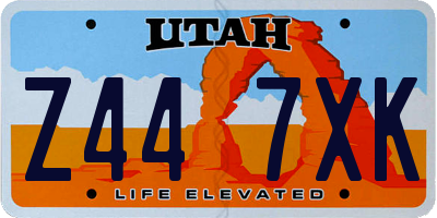 UT license plate Z447XK