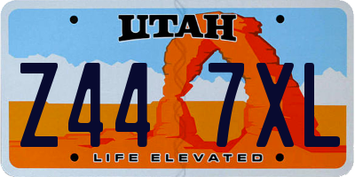 UT license plate Z447XL