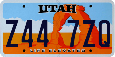 UT license plate Z447ZQ