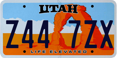 UT license plate Z447ZX