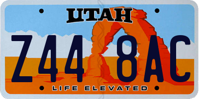 UT license plate Z448AC