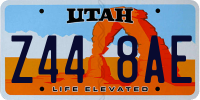 UT license plate Z448AE