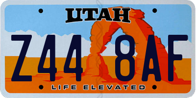 UT license plate Z448AF