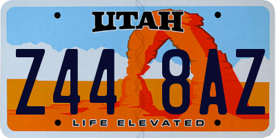 UT license plate Z448AZ
